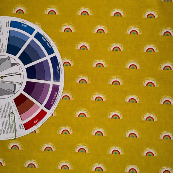 Free Spirit Tula Pink Daydreamer Sundaze Yellow Pineapple - 1 Yard - Rainbow - Picture 5 of 9